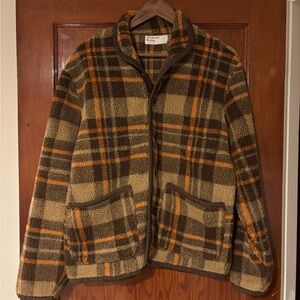 Universal Works Brown and Orange Sherpa Jacket